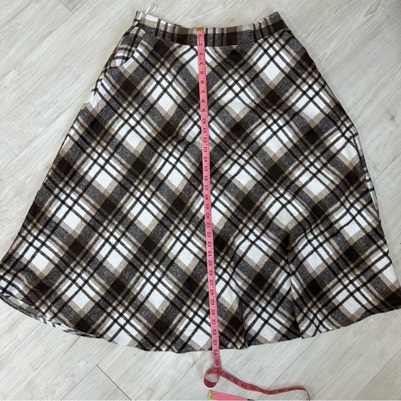 IDEALSANXUN Plaid Long Wool A-Line Skirt - Picture 9 of 9